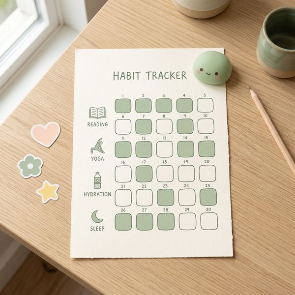 Meditation Tracker half-filled with stickers